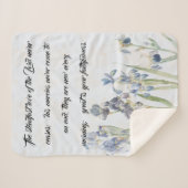 Love Mercy of God Blue Iris Flowers Sherpa Blanket Deken (Voorkant (horizontaal))