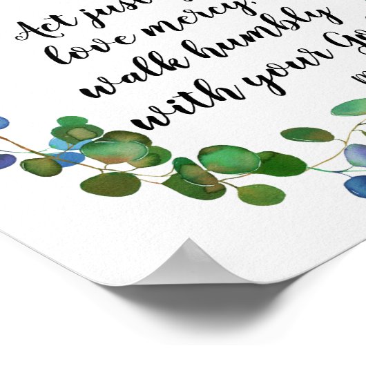 Love Mercy Scripting Custom Inspirerend Quote Poster (Hoek)