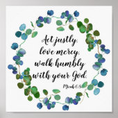 Love Mercy Scripting Custom Inspirerend Quote Poster (Voorkant)