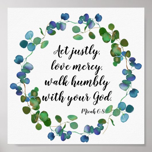 Love Mercy Scripting Custom Inspirerend Quote Poster (Voorkant)