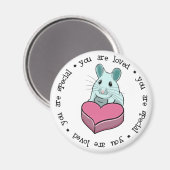 Love message cute mouse with chocolate magneet (Voorkant / Achterkant)