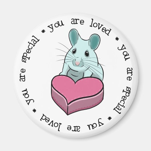 Love message cute mouse with chocolate magneet (Voorkant)