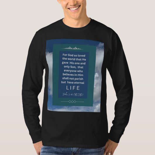 Love Message - John 3-16 - Lange mouw zwart - T-shirt (Voorkant)