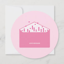 Love Message Pink Hearts Minimalist Cute Funny