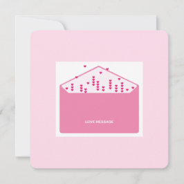 Love Message Pink Hearts Minimalist Cute Funny