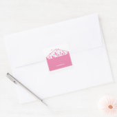 Love Message Pink Hearts Minimalist Cute Funny   Vierkante Sticker (Envelop)