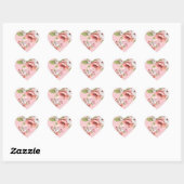 Love Message with Pink Flowers Custom Hart Sticker (Vel)