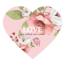 Love Message with Pink Flowers Custom