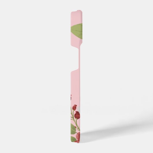 Love Message with Pink Flowers Custom iPhone Hoesje (Rechterkant)