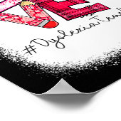 Love Messy Bun Dyslexia Teacher Valentines Day Ma  Poster (Hoek)