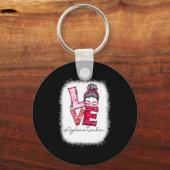 Love Messy Bun Dyslexia Teacher Valentines Day Ma  Sleutelhanger (Voorkant)