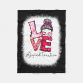 Love Messy Bun Ed Teacher Valentines Day Matching  Fleece Deken (Voorkant)