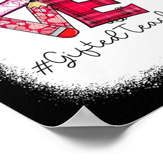 Love Messy Bun Ed Teacher Valentines Day Matching Poster (Hoek)