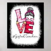 Love Messy Bun Ed Teacher Valentines Day Matching  Poster (Voorkant)