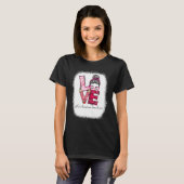 Love Messy Bun Orchestra Teacher Valentine's Day M T-shirt (Voorkant volledig)