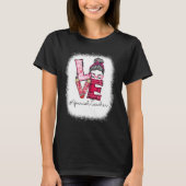 Love Messy Bun Spanish Teacher Valentine's Day Mat T-shirt (Voorkant)