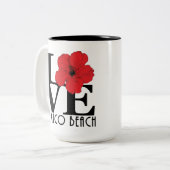 LOVE Mexico Beach 15oz Red Hibiscus Tweekleurige Koffiemok (Voorkant links)