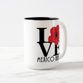 LOVE Mexico Beach 15oz Red Hibiscus Tweekleurige Koffiemok (Voorkant rechts)