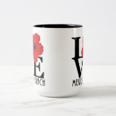 LOVE Mexico Beach 15oz Red Hibiscus Tweekleurige Koffiemok (Center)