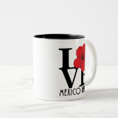 LOVE Mexico Beach Florida 11oz Tweekleurige Koffiemok (Voorkant rechts)