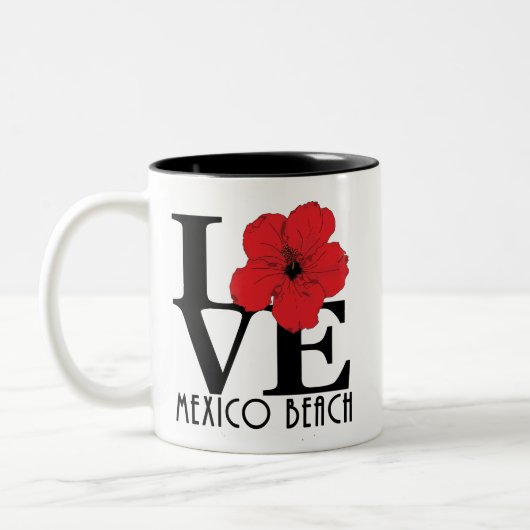 LOVE Mexico Beach Florida 11oz Tweekleurige Koffiemok (Links)