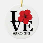 LOVE Mexico Beach Red Hibiscus Keramisch Ornament (Voorkant)