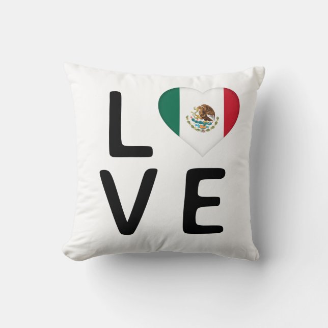 Love - Mexico Flag Sierkussen (Voorkant)