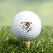 Love Mexico Golf Balls, Mexicaanse vlag, Heart Golfballen (Insitu Shirt)