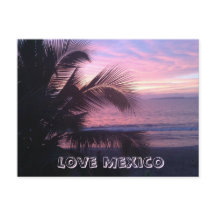 Love Mexico Sunset Briefkaart