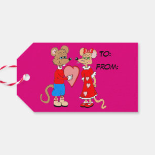 Love Mice Valentijnsdag Gift Labels Cadeaulabel