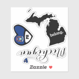 Love Michigan 3 Different Design Sticker