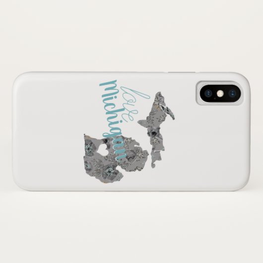 Love Michigan Floral Fred Silhouette Case-Mate iPhone Case (Achterkant (horizontaal))