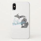 Love Michigan Floral Fred Silhouette Case-Mate iPhone Case (Achterkant)