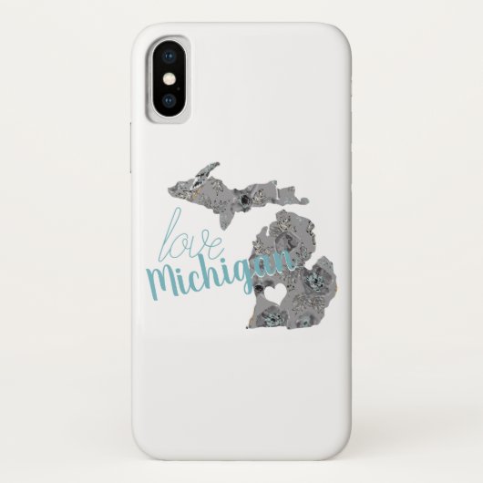 Love Michigan Floral Fred Silhouette Case-Mate iPhone Case (Achterkant)