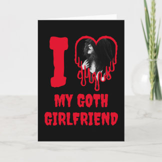 Love Mijn Goth Vriendin Rode Hart Foto Valentijn Kaart