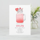 Love Milkshake Valentijnsfeest Uitnodiging (Staand voorkant)