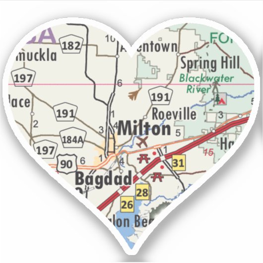 Love Milton Florida Sticker (Voorkant)