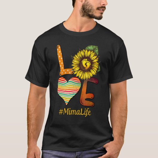 Love Mima Life Oma Sun Flower Moederdag T-shirt (Voorkant)