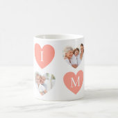 Love Mimi Grandmoeder Pink Heart Photos Collage Koffiemok (Center)