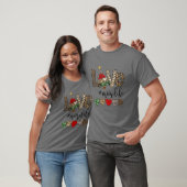 Love Mimi Life Heart Christmas Tree Leopard Plaid T-shirt (Unisex)