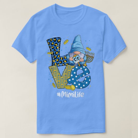 Love Mimi Life Leopard Gnome Happy Chanukah Gnome T-shirt (Design voorkant)