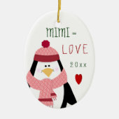 Love MIMI Penguin kerstcadeau Keramisch Ornament (Voorkant)