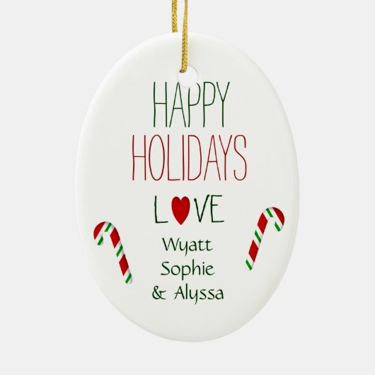 Love MIMI Penguin kerstcadeau Keramisch Ornament (Achterkant)