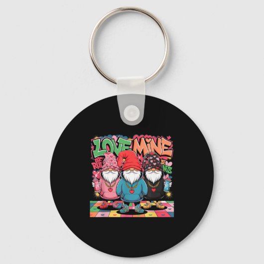 Love Mine Gnomes Urban Street Art Valentines Graff Sleutelhanger (Voorkant)