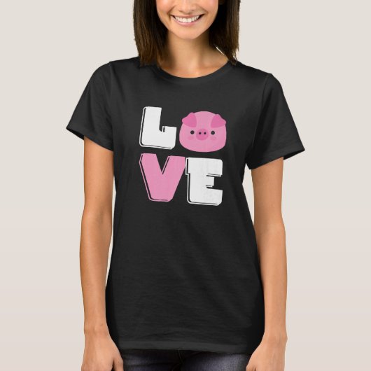 Love Mini Pig Cute Miniature Pigs Owner T-shirt (Voorkant)