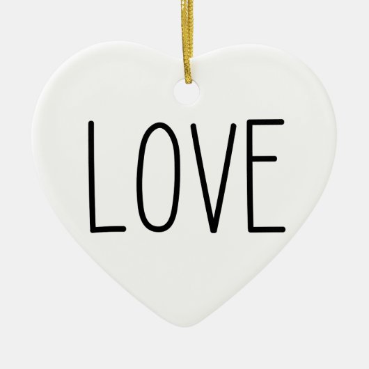 LOVE - minimaal hartvormig ornament (Voorkant)