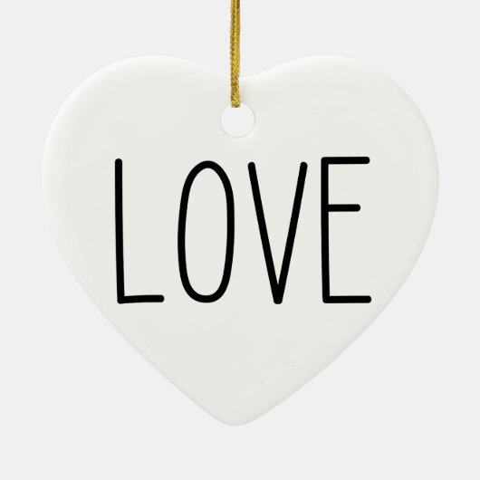 LOVE - minimaal hartvormig ornament (Achterkant)