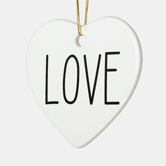 LOVE - minimaal hartvormig ornament (Links)