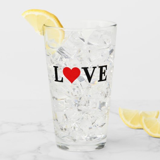 LOVE-minimalist Elegant Glas (Voorkant ijs)