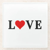 LOVE-minimalist Elegant Glazen Onderzetter (Voorkant)
